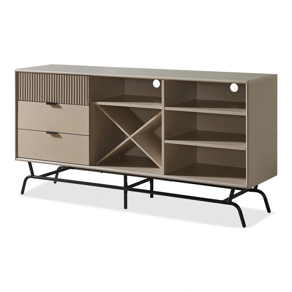 Light Taupe and Black Wood Buffet P2382