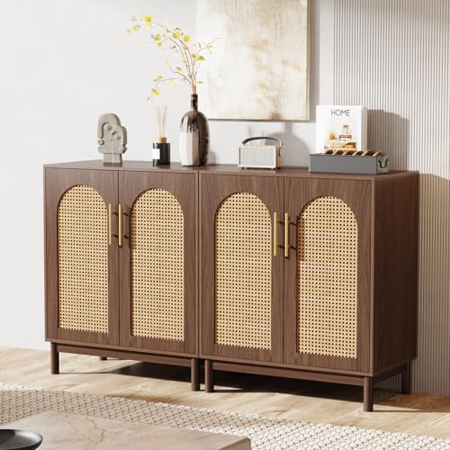 Set of 2 Rattan Sideboard Buffet with Storage Z9874