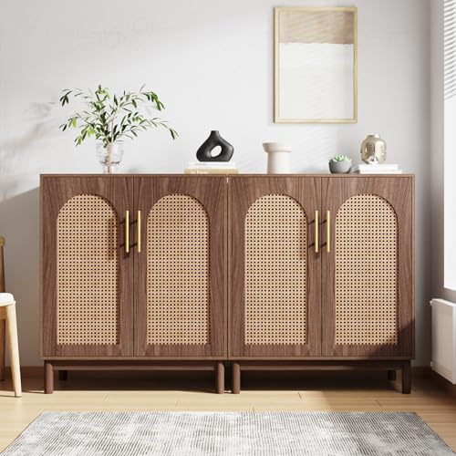 Set of 2 Rattan Sideboard Buffet with Storage Z9874