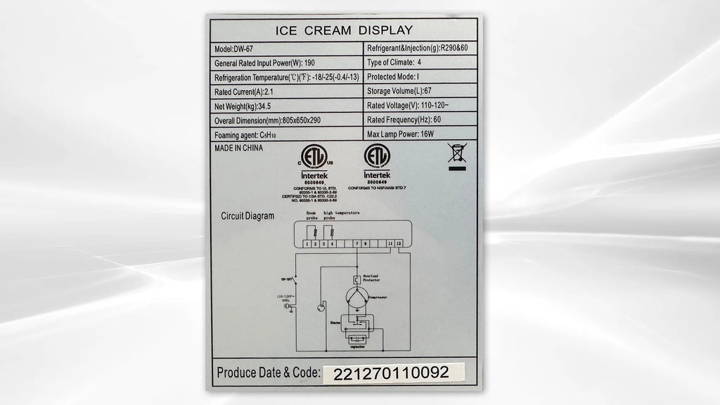 4 pan Countertop Gelato Ice Cream Display V74362