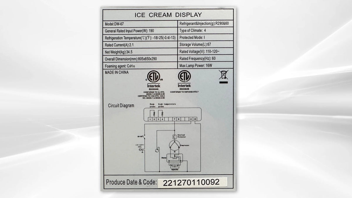 4 pan Countertop Gelato Ice Cream Display V74362