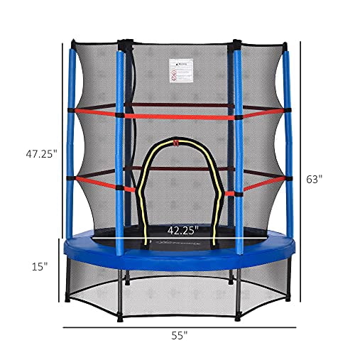 Kids Trampoline with Enclosure Net, Springless Design, Safety Pad and Steel Frame P590213