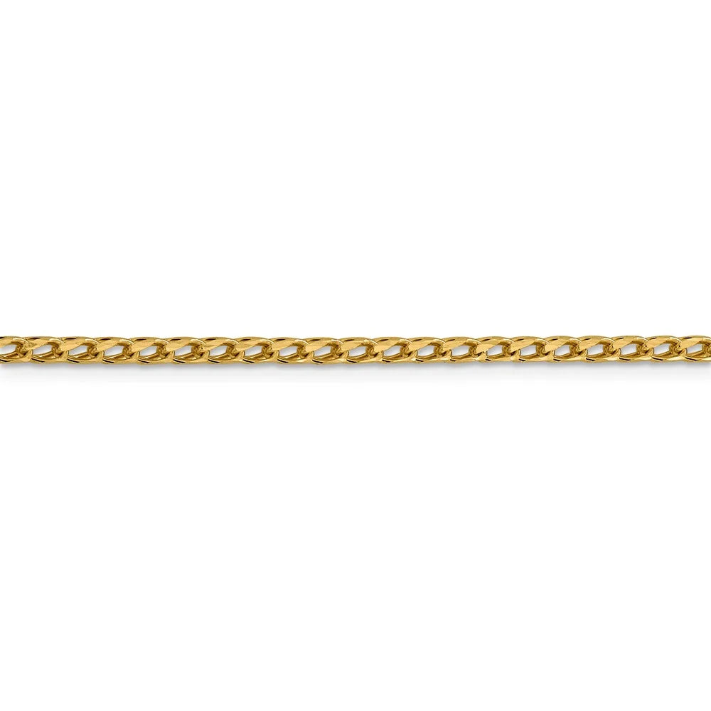 14kt Yellow Gold Diamond Cut Open Franco Chain 18 inch Z8989