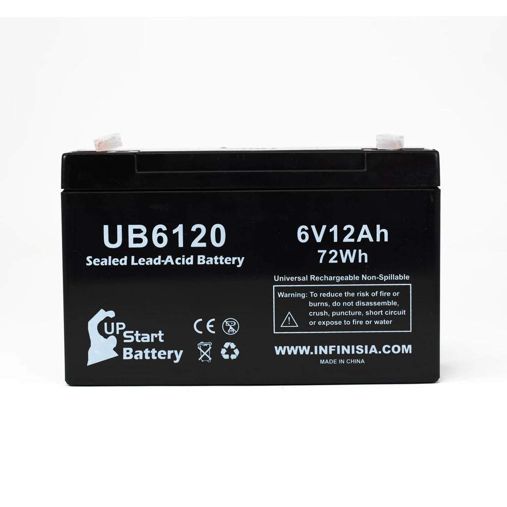 2x Pack 6V 12Ah Sealed Lead Acid Battery with F1 to F2 Terminal Adapters Q373