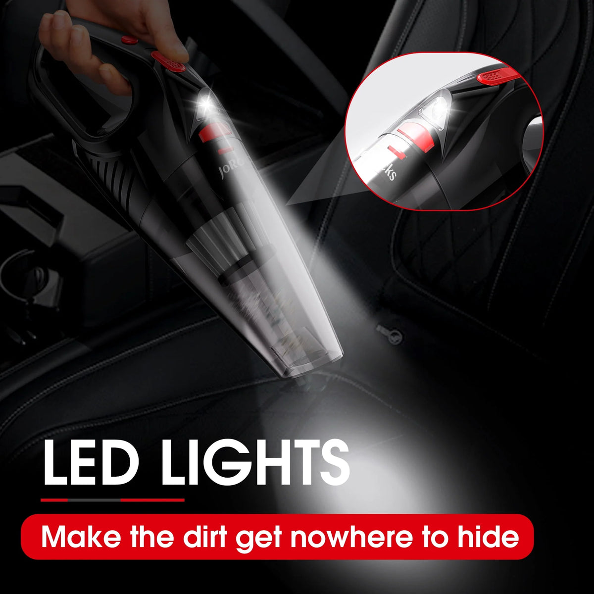 Cordless Portable Handheld Car Vacuum Cleaner with LED Lights M840590