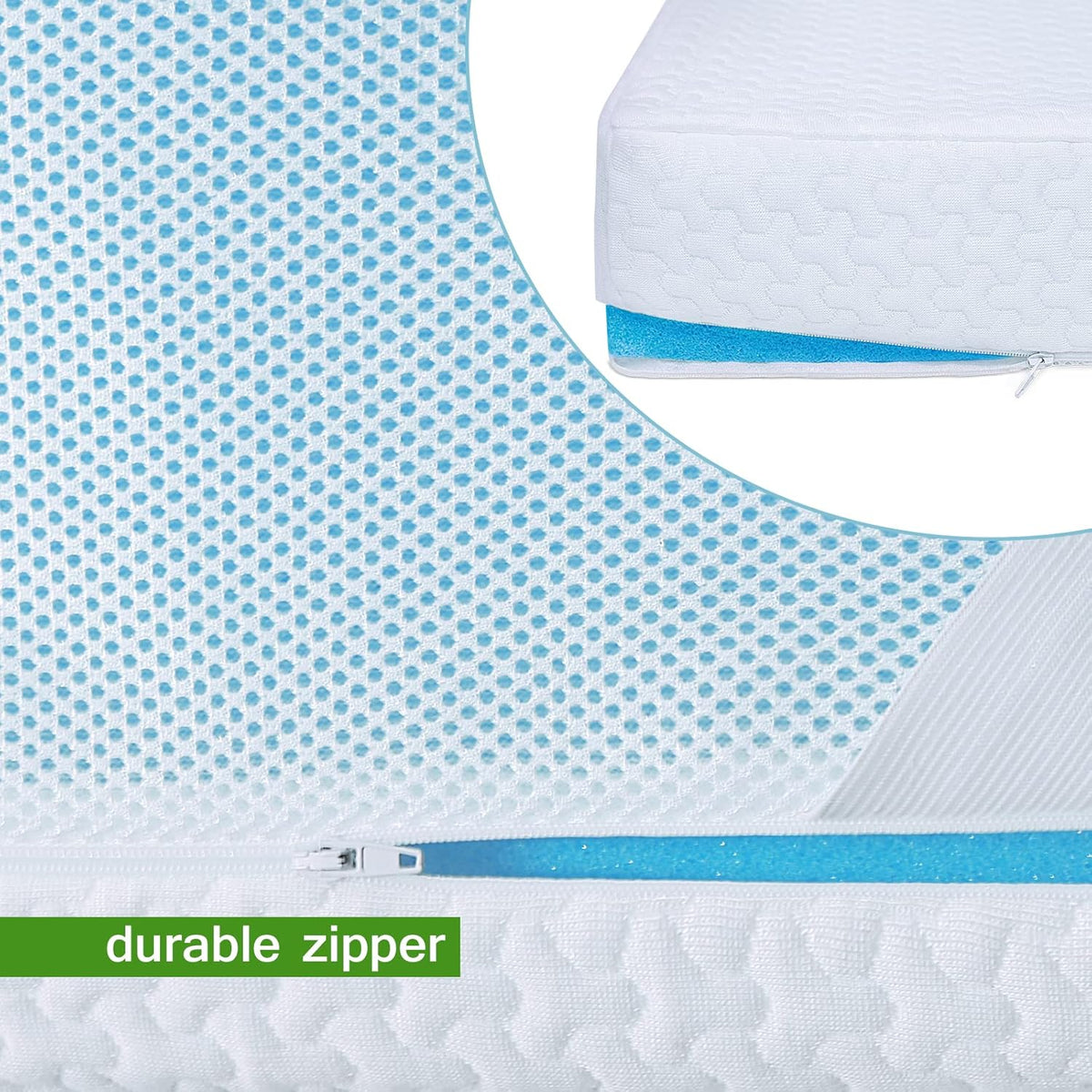 Queen Size Bamboo Rayon Zippered Mattress Protector Cover D251985