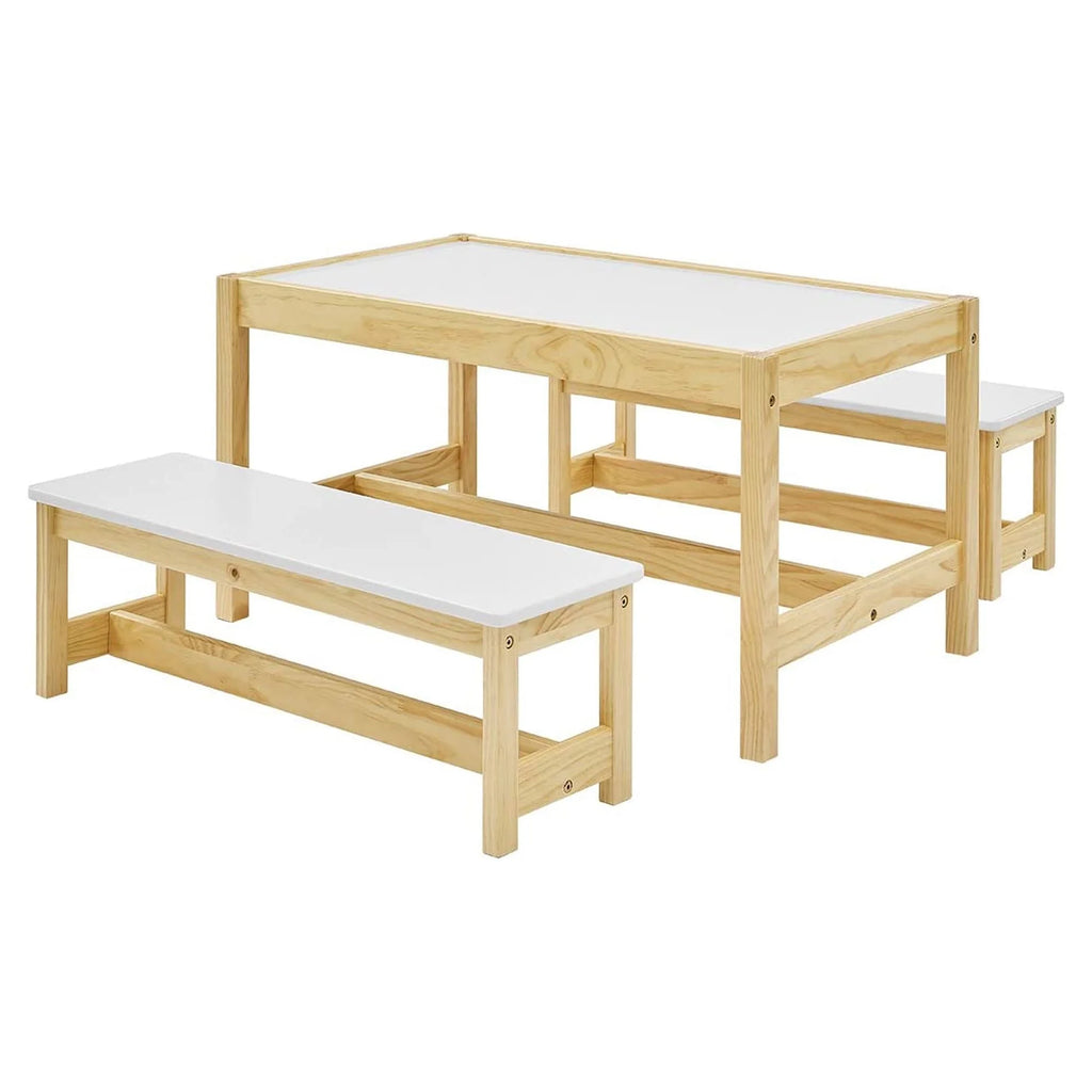 Wooden 3 In 1 Kids Play Table and Bench Chair Set J9092