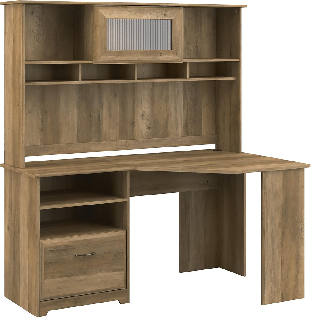 White Corner Desk with Hutch Q7330