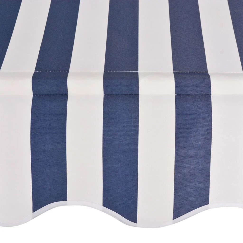 Manual Retractable Awning 137.8" Blue and White Stripes G197