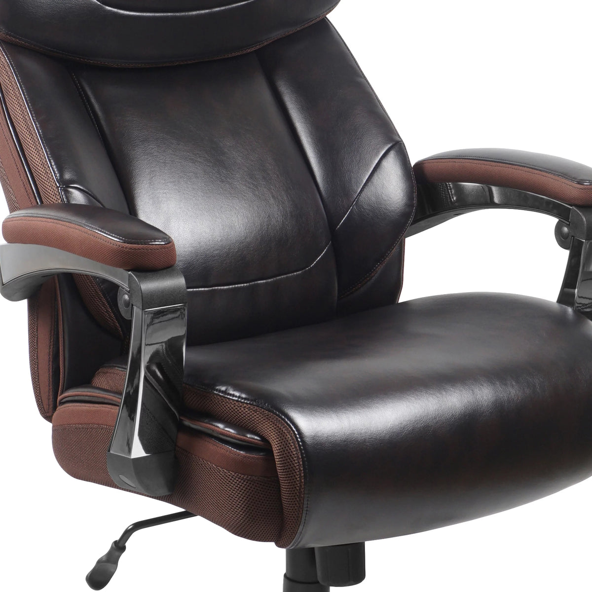Brown LeatherSoft Ergonomic Office Chair with Headrest C5133