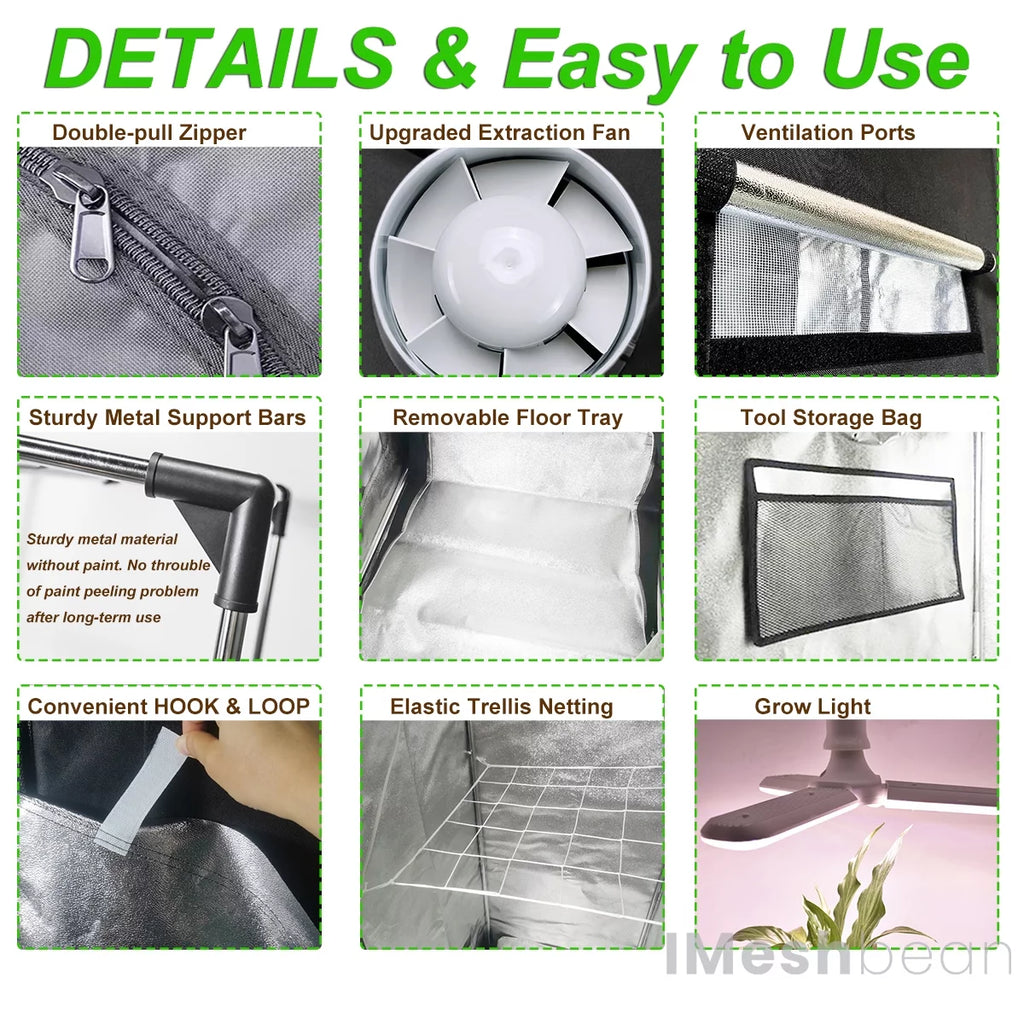 24"x24"x55" Grow Tent Kit with LED Grow Light & Inline Fan O817980
