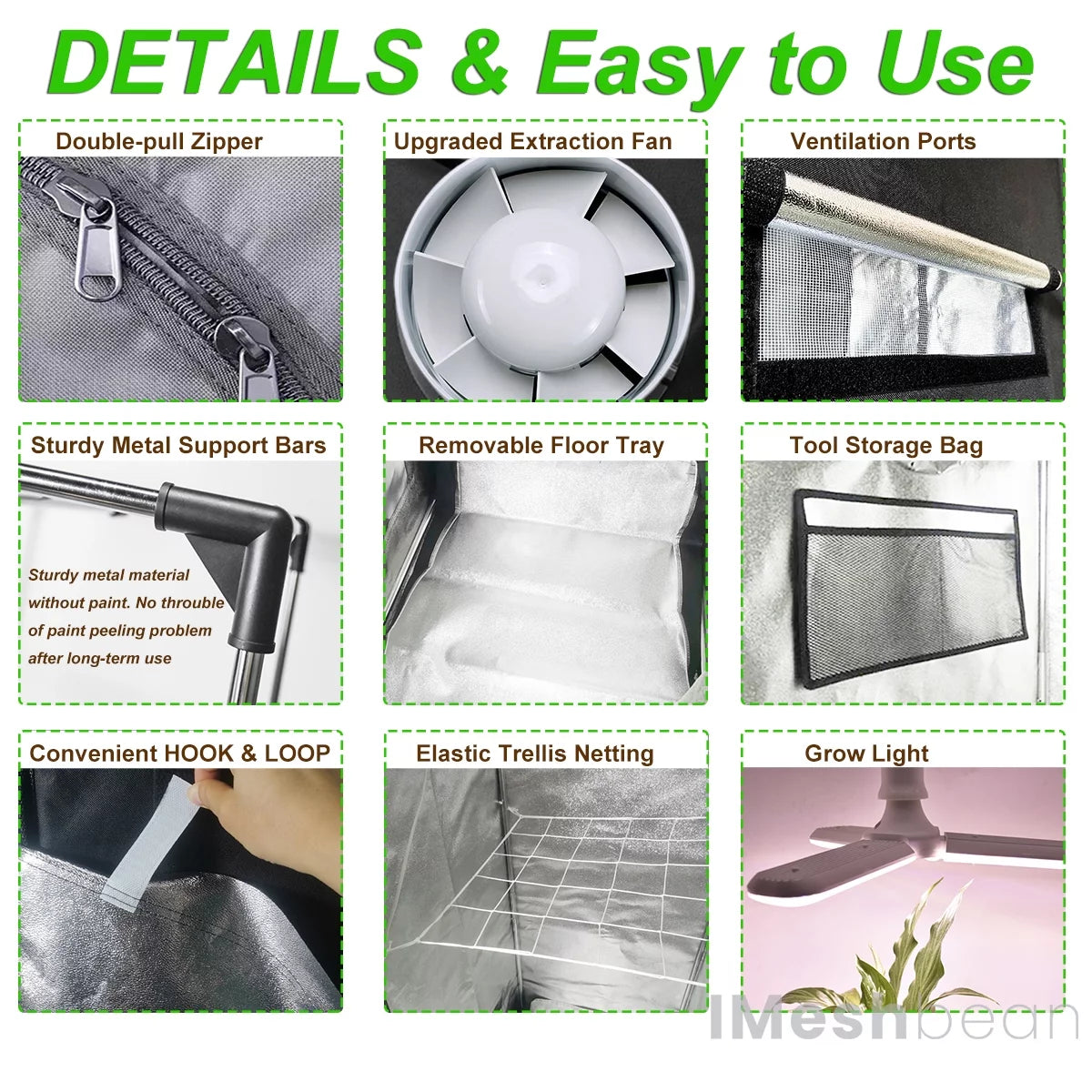 24"x24"x55" Grow Tent Kit with LED Grow Light & Inline Fan O817980