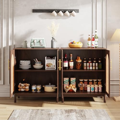 Set of 2 Rattan Sideboard Buffet with Storage Z9874