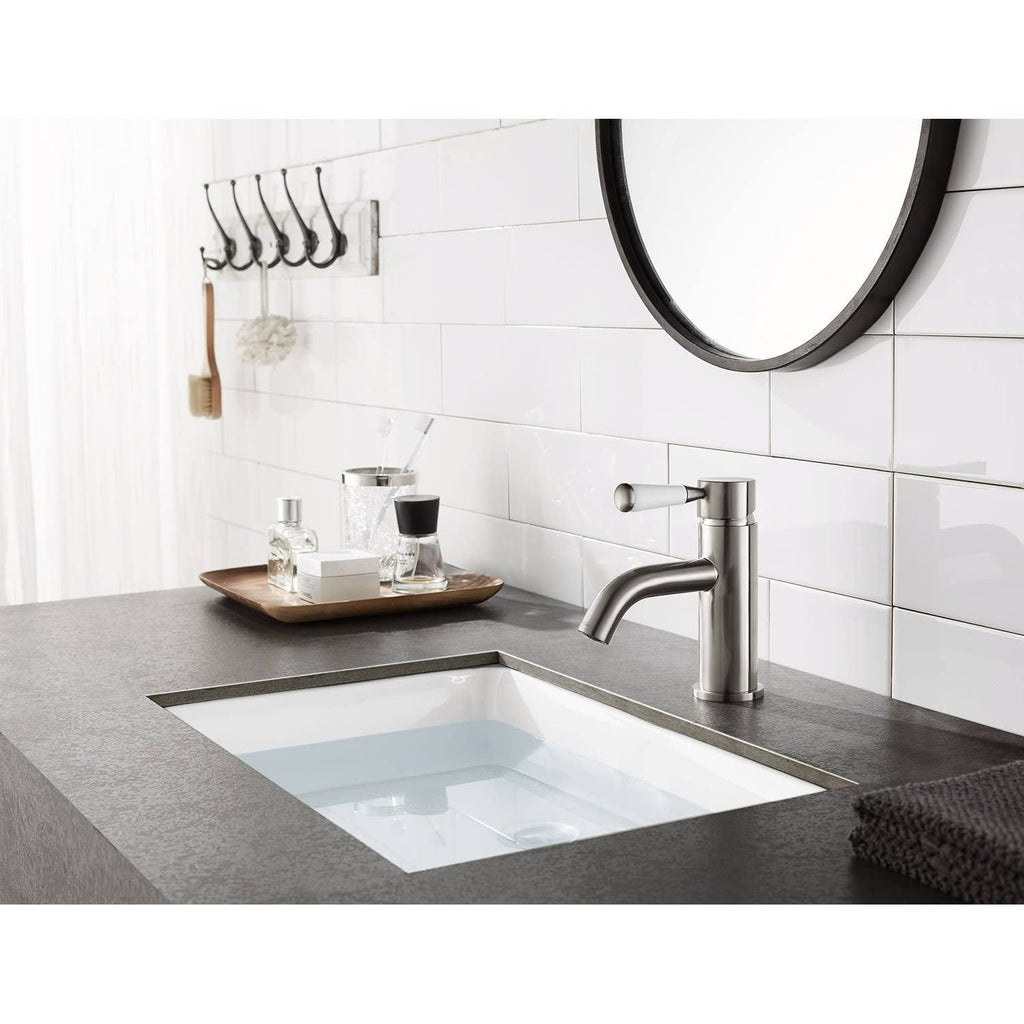 Matte Black Single Hole Bathroom Faucet with Drain Assembly K927553