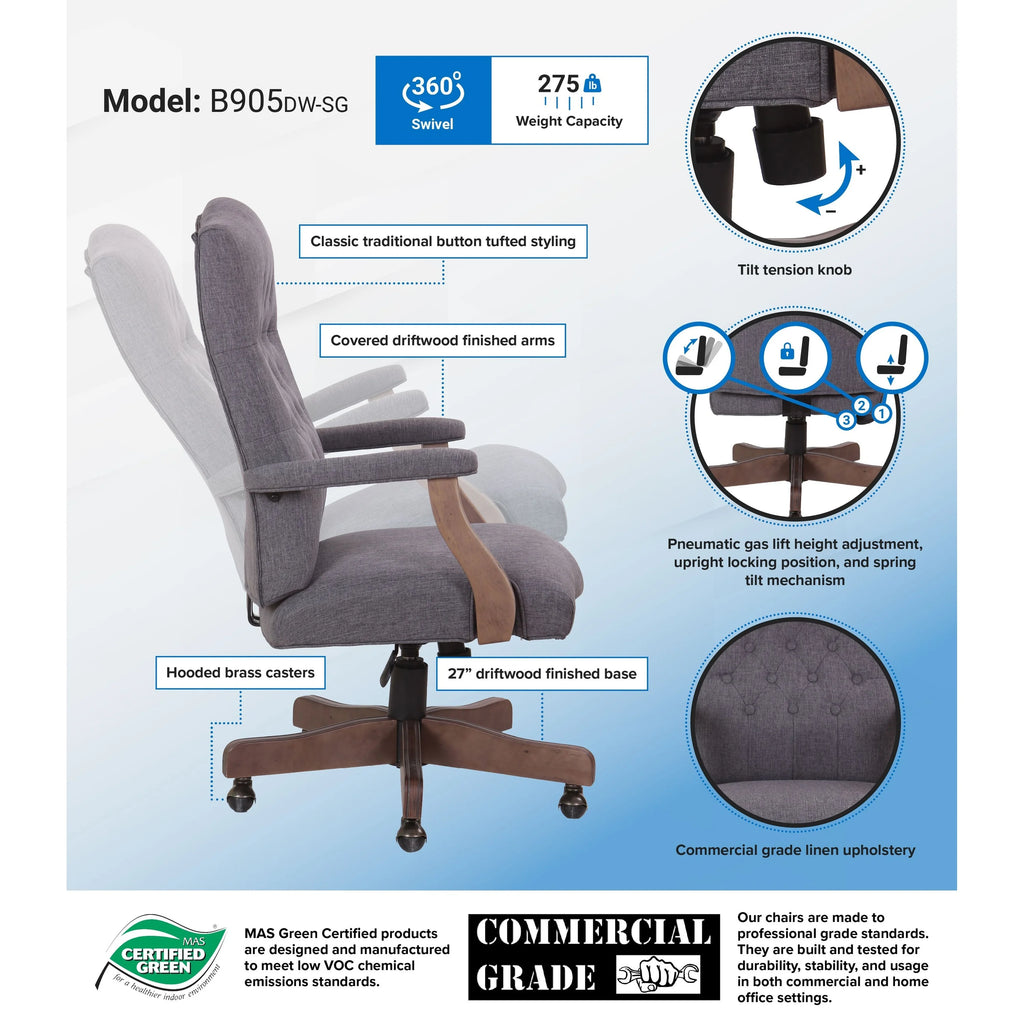 Grey High-Back Executive Swivel Chair M1394