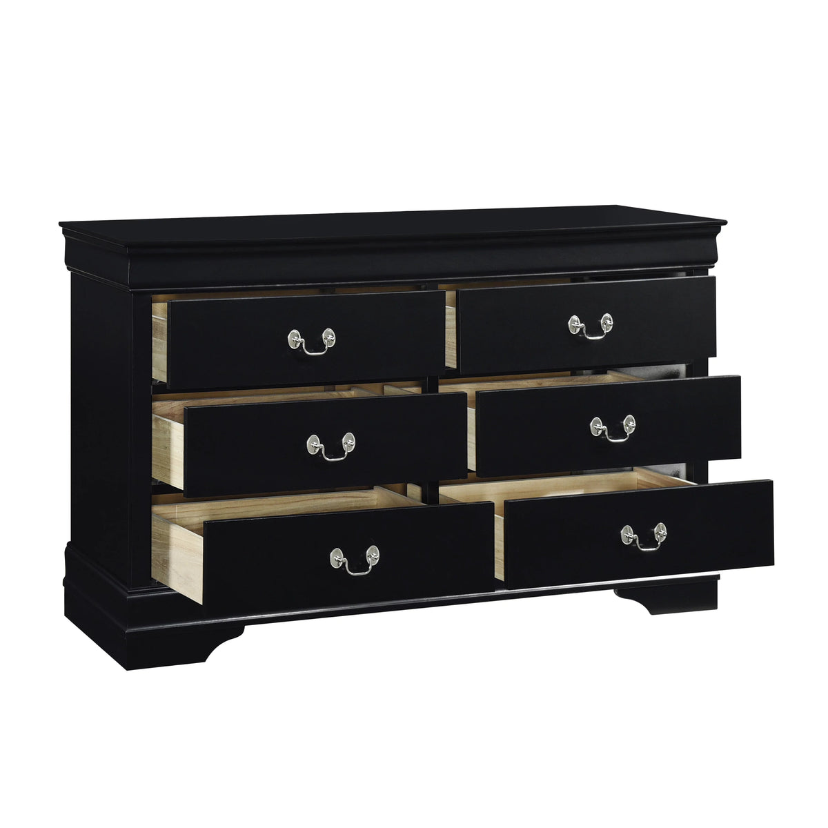 Black 6 Drawer Dresser V11572