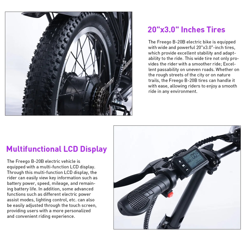 Folding Electric Bike 800W 48V 15Ah 20" Fat Tire U263