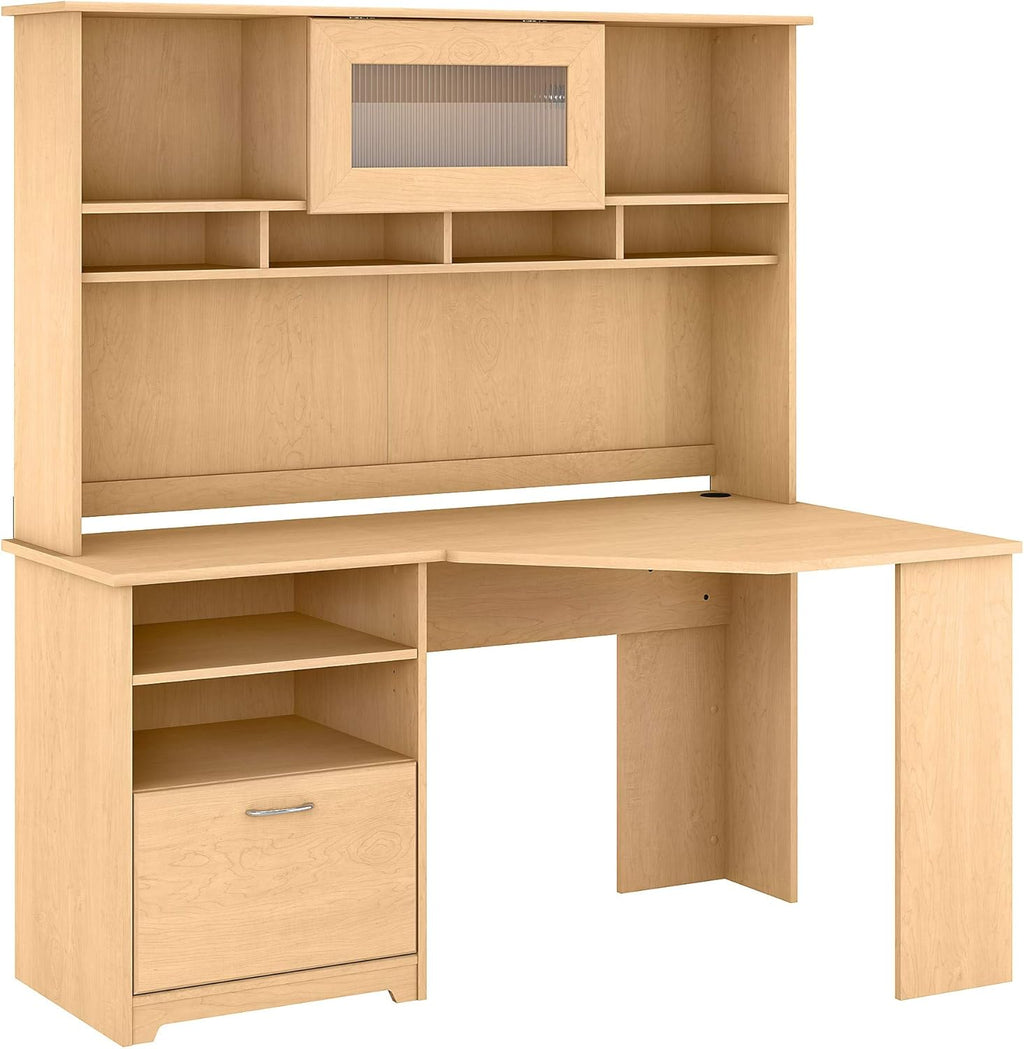 White Corner Desk with Hutch Q7330