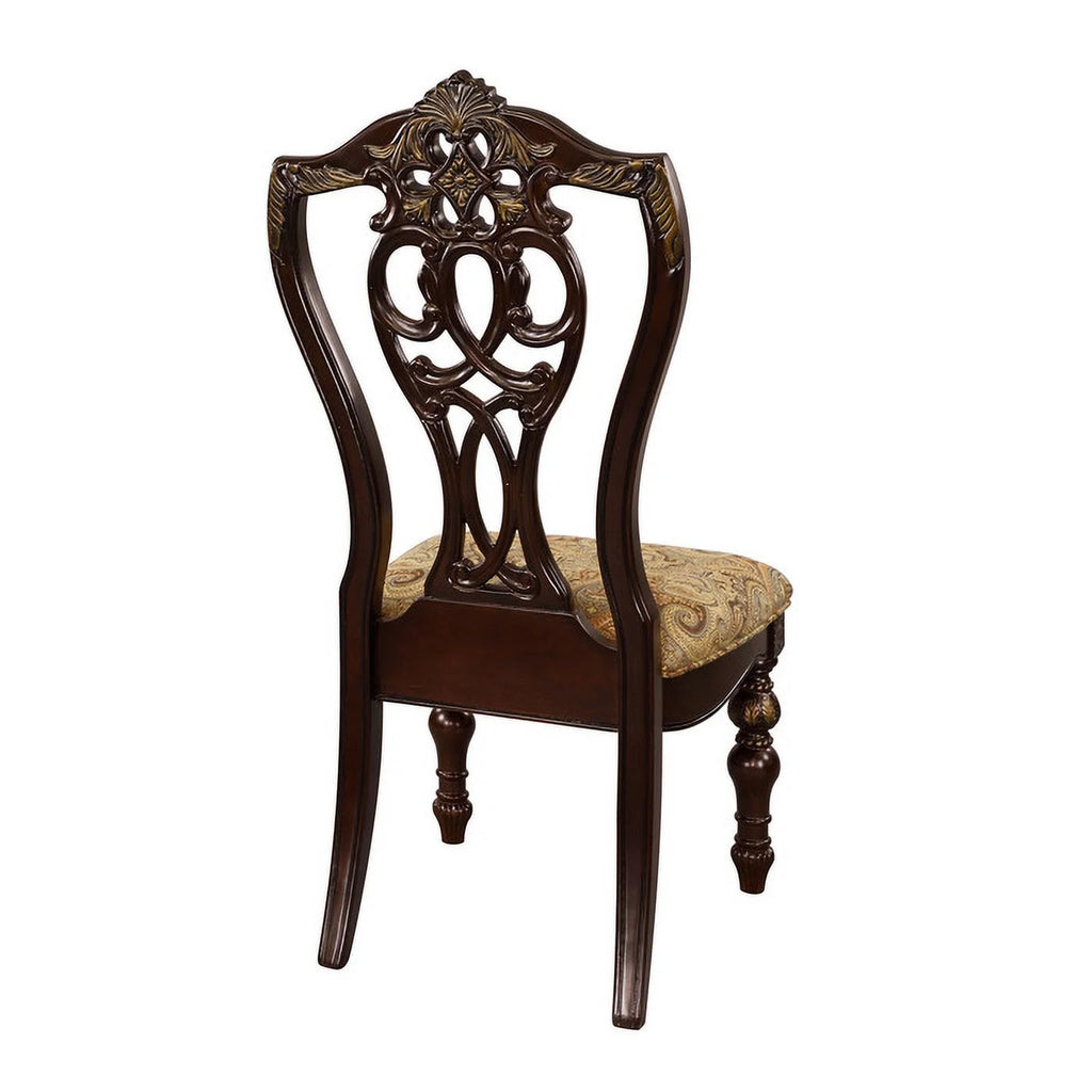 Fabric Upholstered Wooden Side Chair Set of 2 Z4757