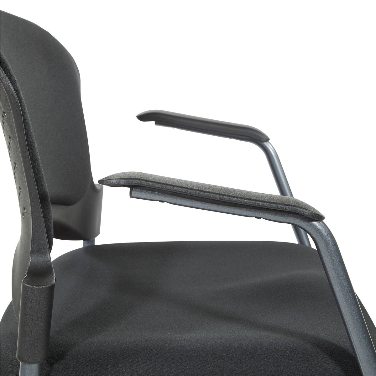 Titanium Finish Rolling Visitors Chair with Casters I664
