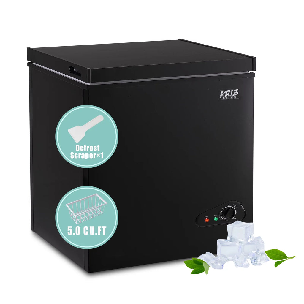 5.0 Cu.ft Black Chest Freezer with Removable Basket M9802