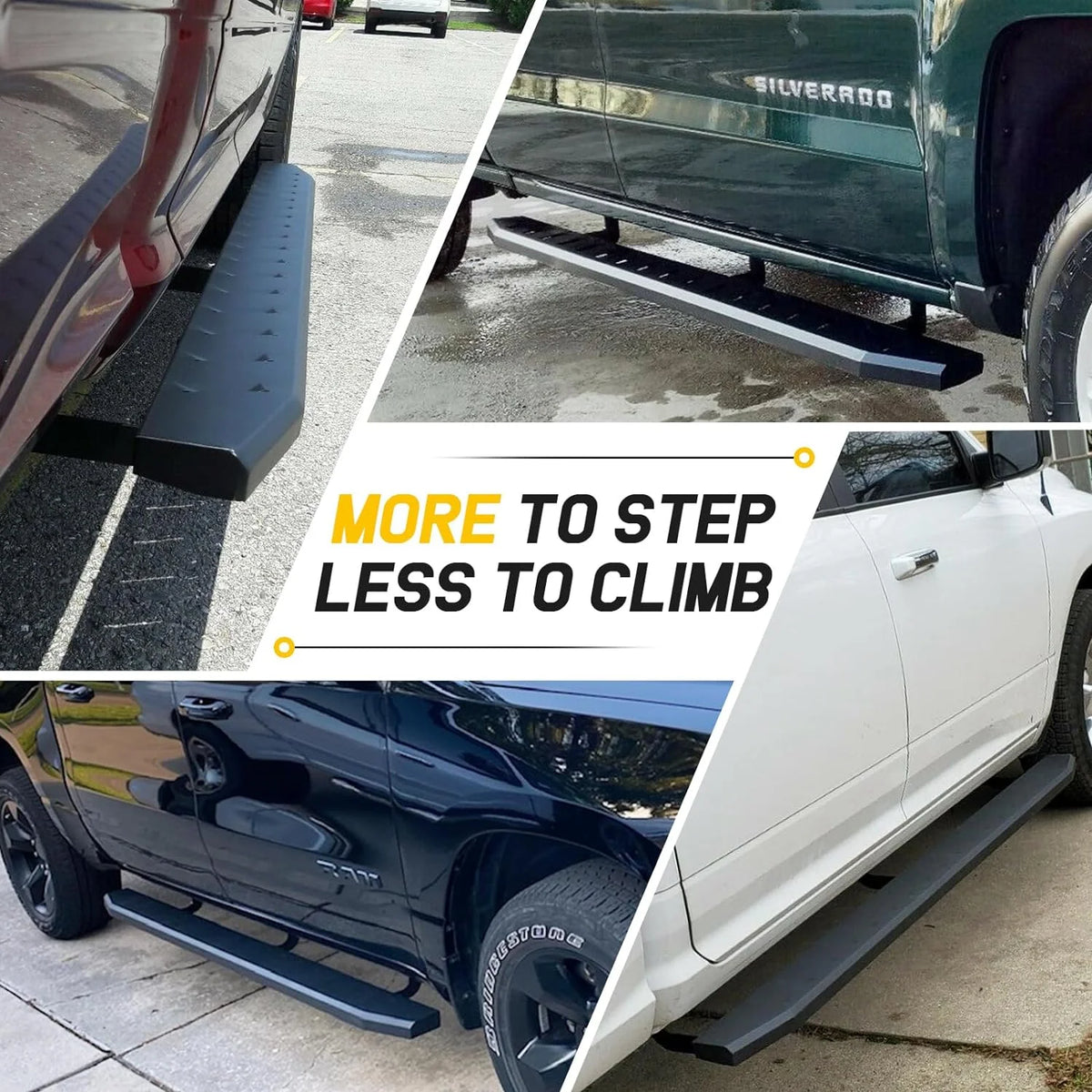 6 Inch Black Running Boards Side Step Nerf Bar L434