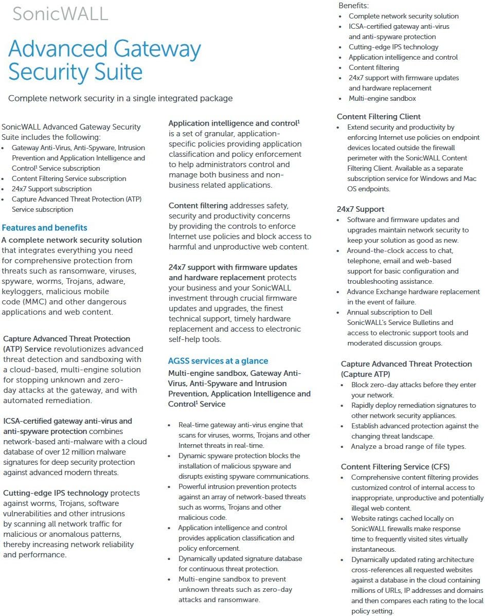 1 Year Capture Advanced Threat Protection for NSA 2600 Series Z19722