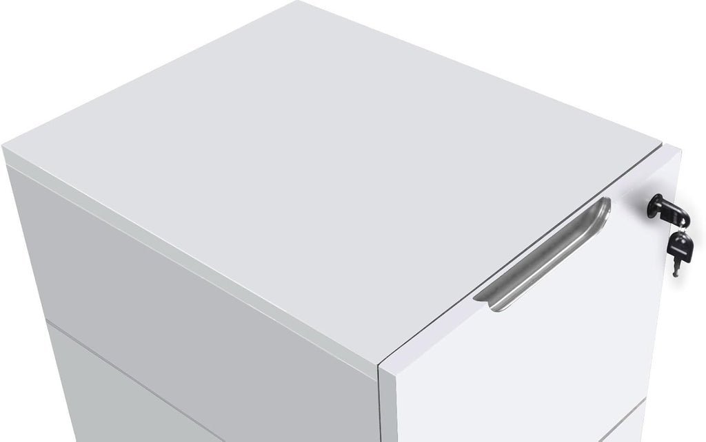 White 2 Drawer Mobile Pedestal J894324