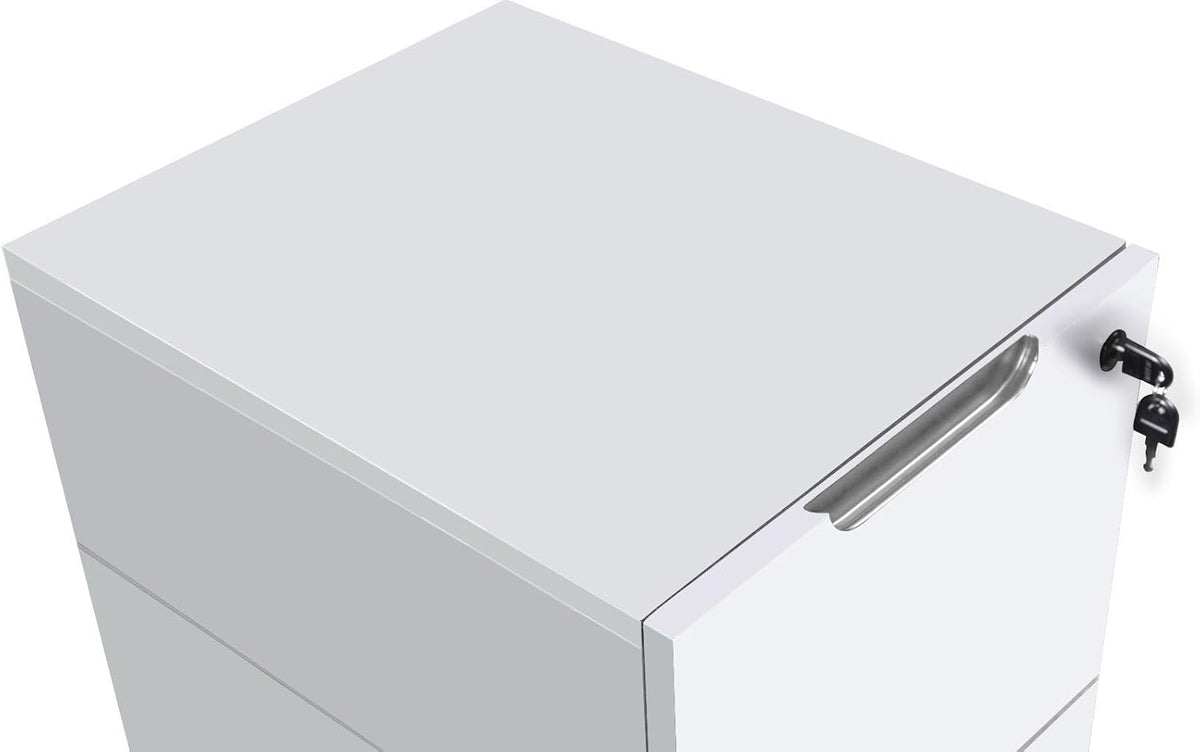White 2 Drawer Mobile Pedestal J894324