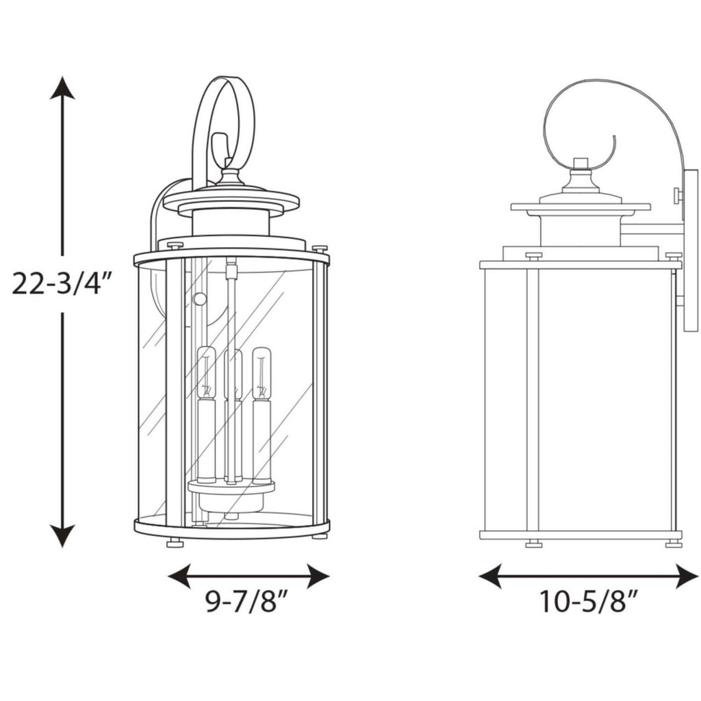 Three-Light Large Wall Lantern B5183