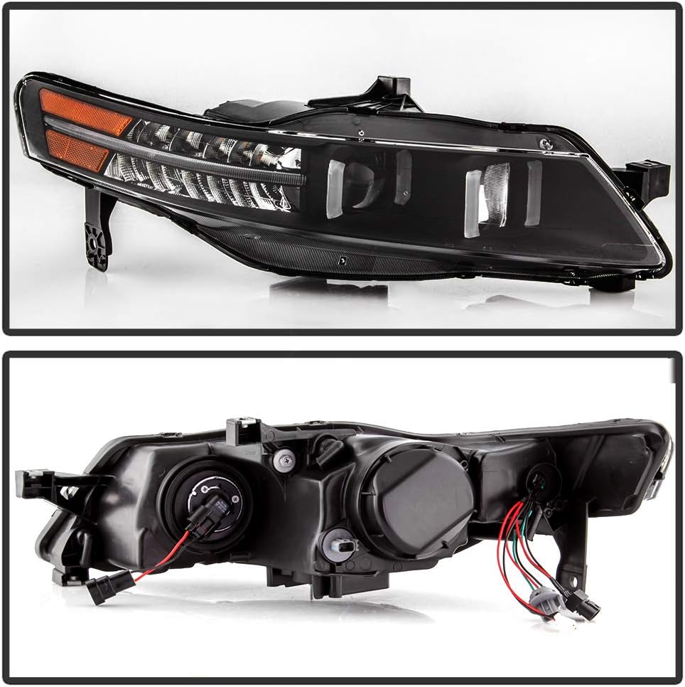 LED Signal DRL Tube Projector Headlights Headlamps Driver & Passenger Side H603852