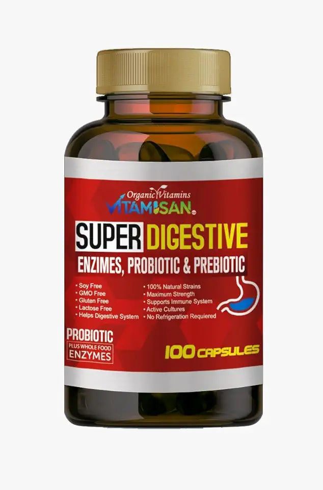 Digestive Enzymes Pancreatin Probiotic and Prebiotic 100 Caps U2285