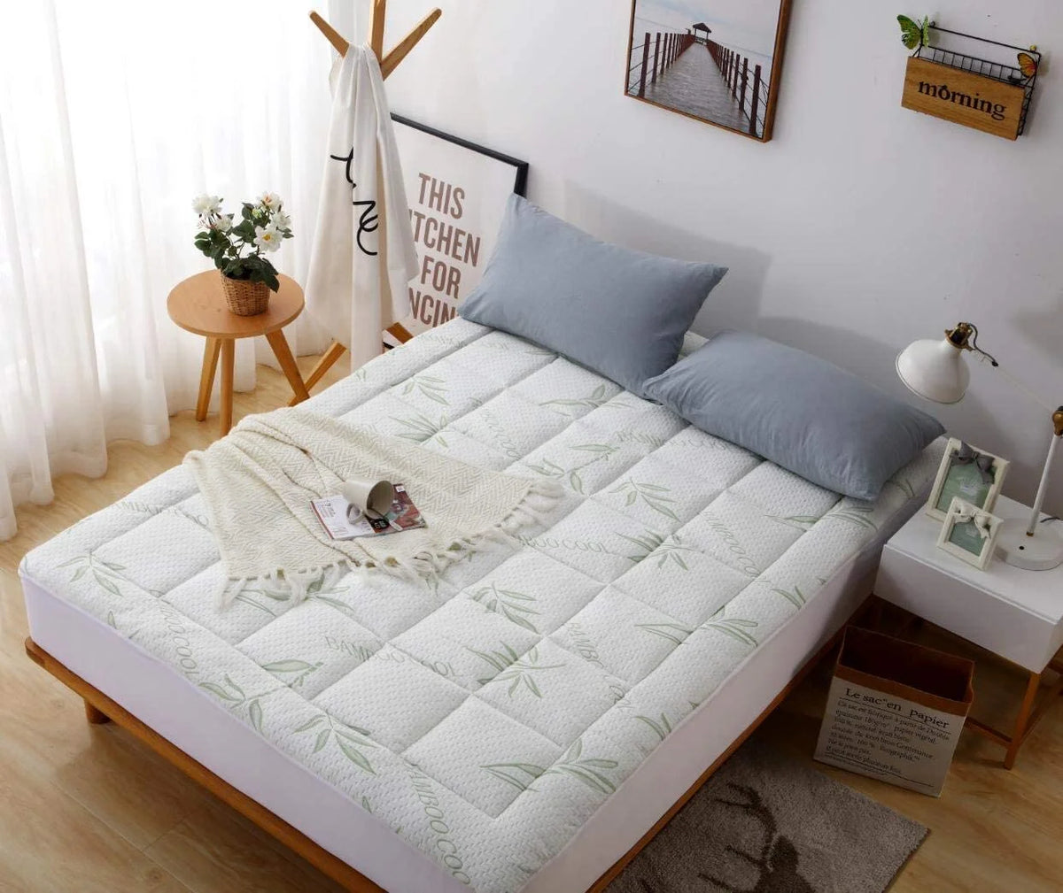 Green Full Bamboo Mattress Pad R143971