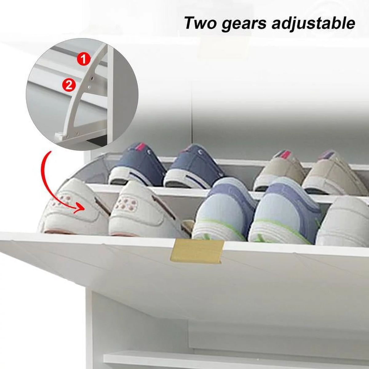 White Flip Down Shoe Cabinet Y474