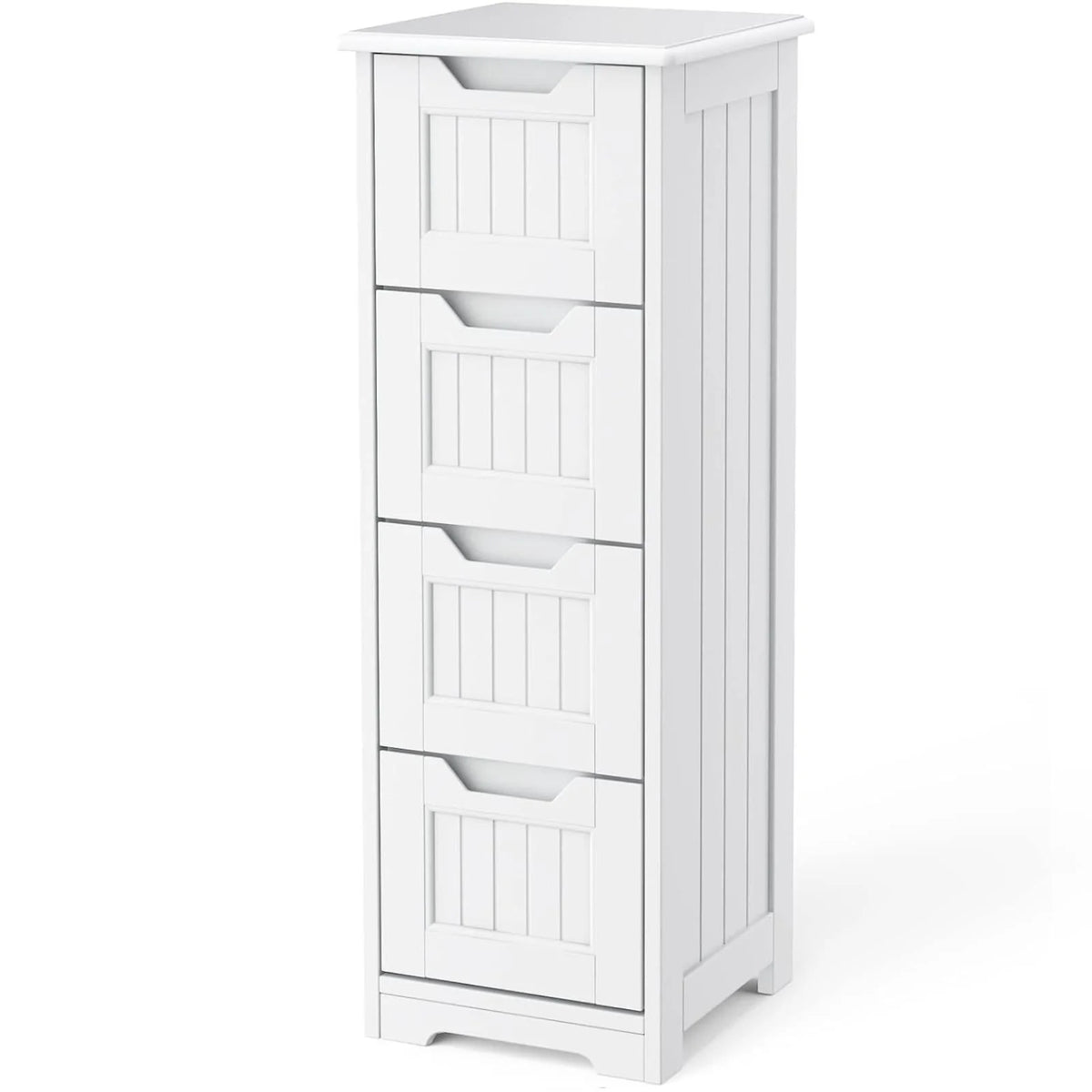 White 4 Drawer Bathroom Floor Cabinet T670