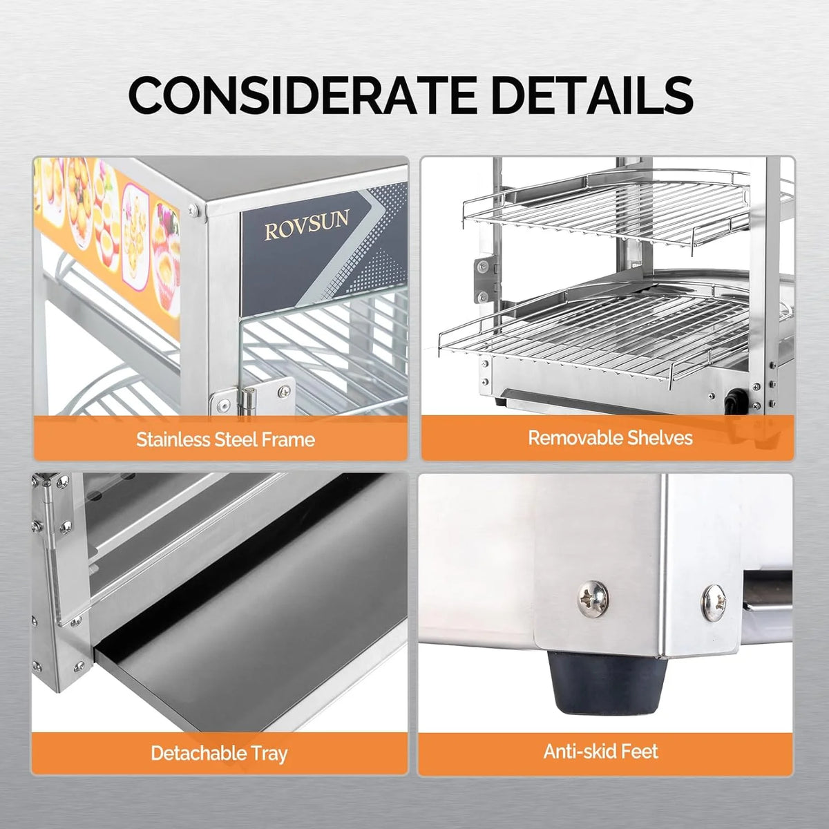 3-Tier Food Warmer Display Case with LED Lighting Y564470