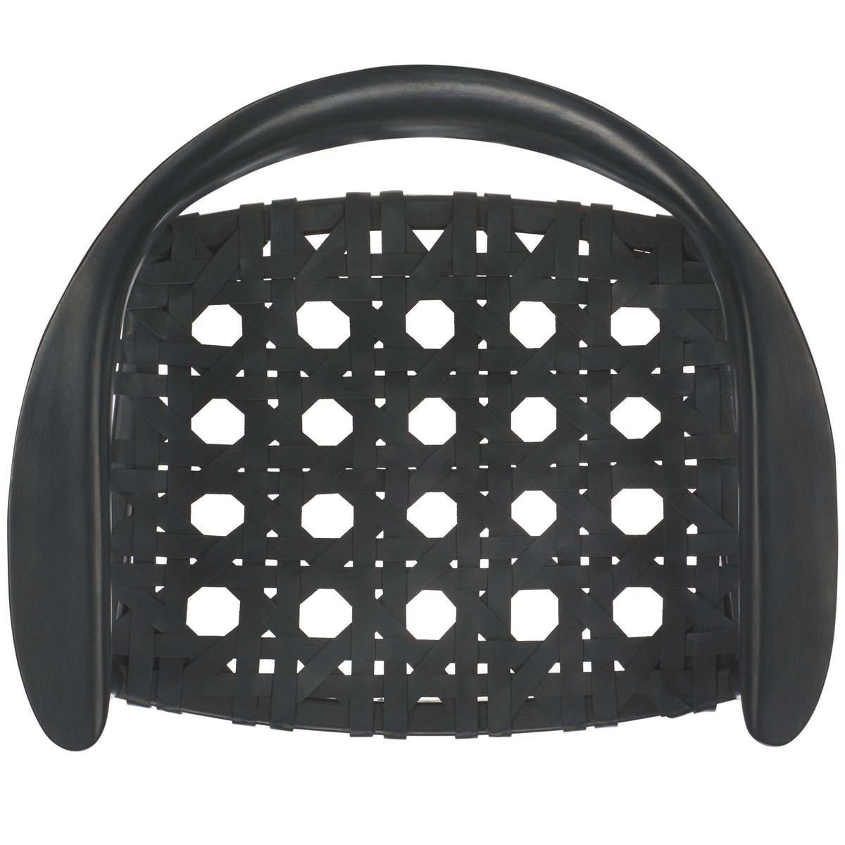 Black Leather Woven Accent Chairs F1143
