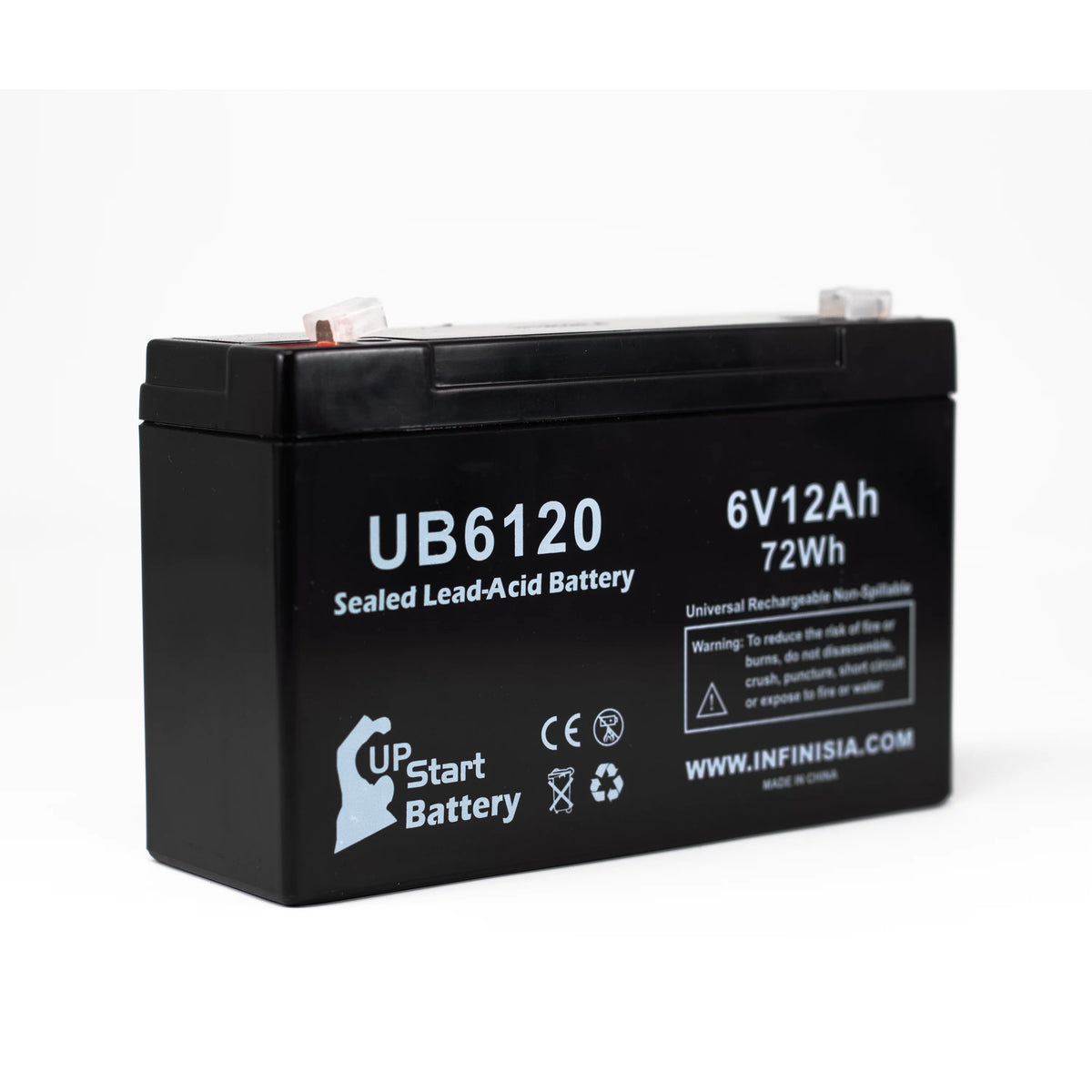 2x Pack 6V 12Ah Sealed Lead Acid Battery with F1 to F2 Terminal Adapters Q373