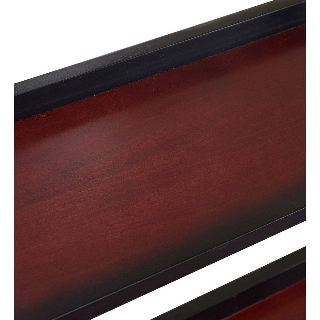 Brown and Black 3 Tier Wooden Bookcase with Metal Frame O543