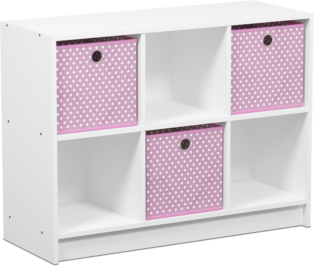 3x2 Bookcase Storage with Bins, Light Cherry/Ivory C61975