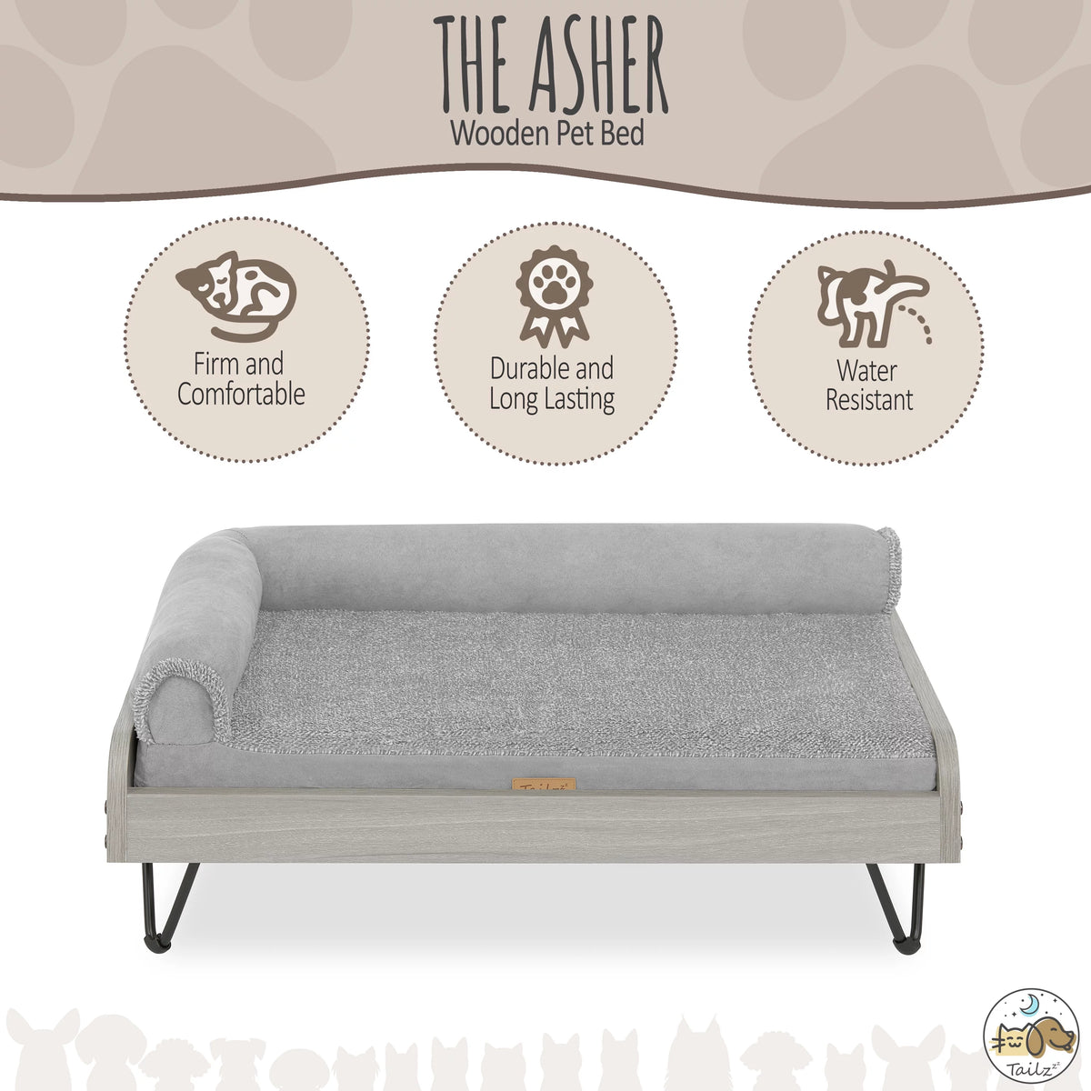 Wooden Pet Bed with Mattress B470888