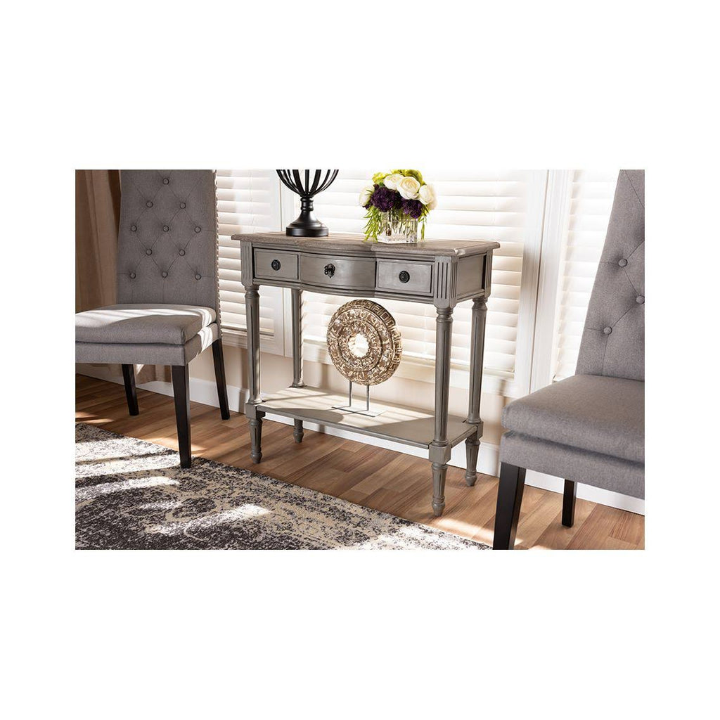 Gray 1-Drawer Wood Console Table Y76064