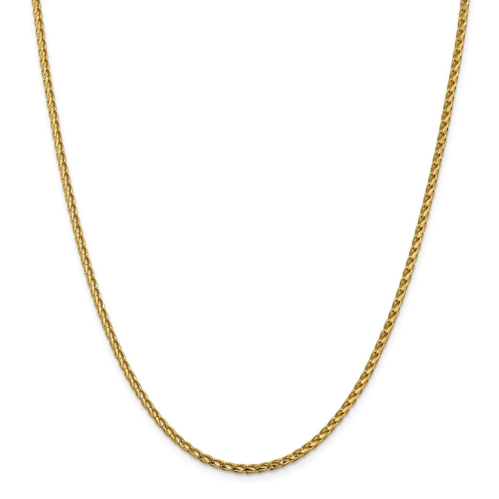14kt Yellow Gold Diamond Cut Open Franco Chain 18 inch Z8989