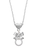 Silvertone Infinity Ring Necklace R448