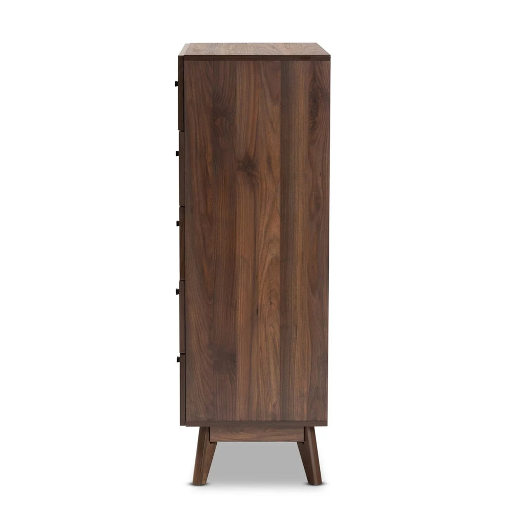 Walnut Brown Wood 5-Drawer Storage Chest H3365