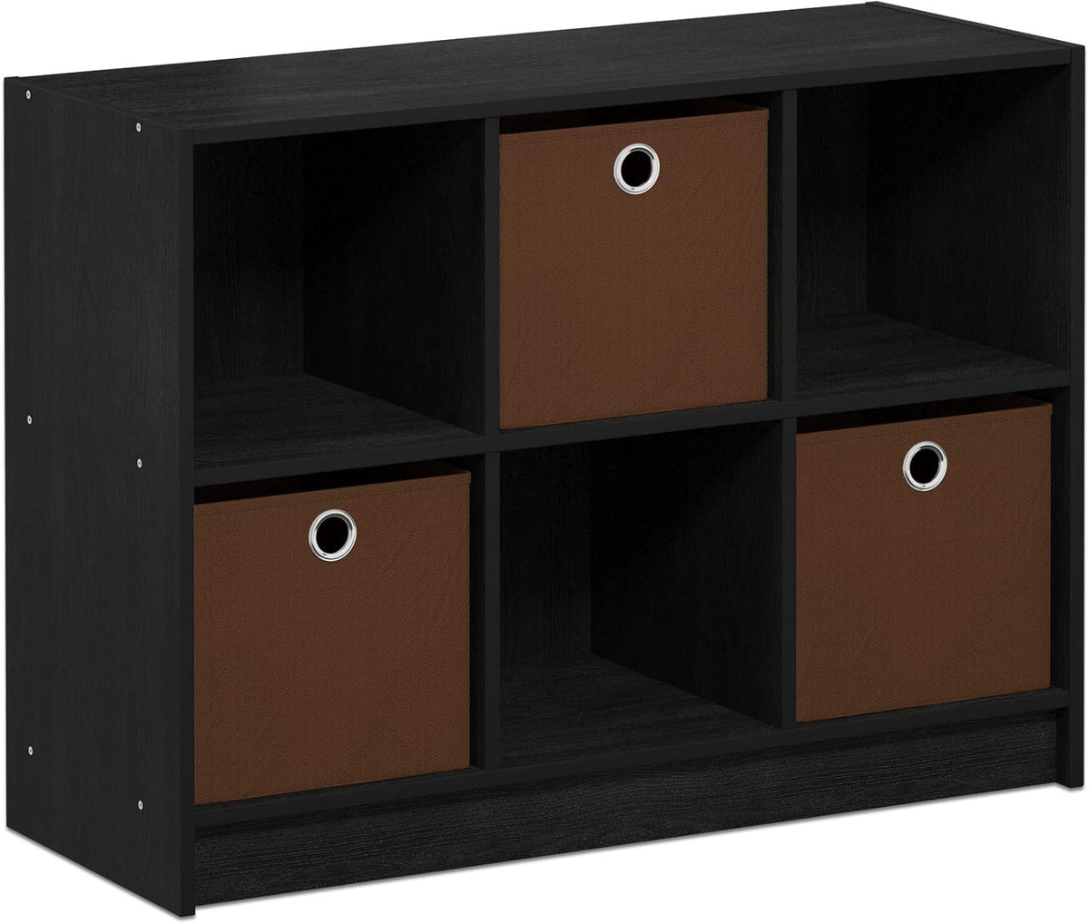 3x2 Bookcase Storage with Bins, Light Cherry/Ivory C61975
