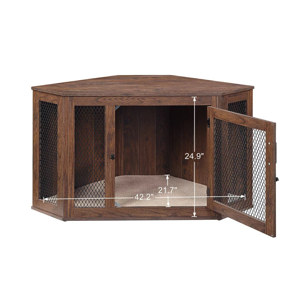 Corner Dog Crate with Cushion A375