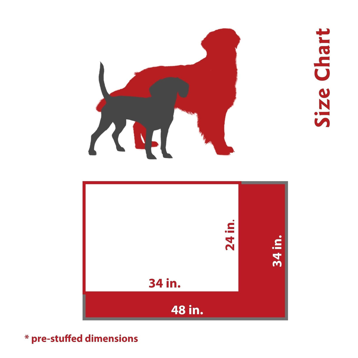 Orthopedic Double Pet Bed Red K23848