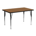Rectangular Oak Thermal Laminate Activity Table with Adjustable Legs R208