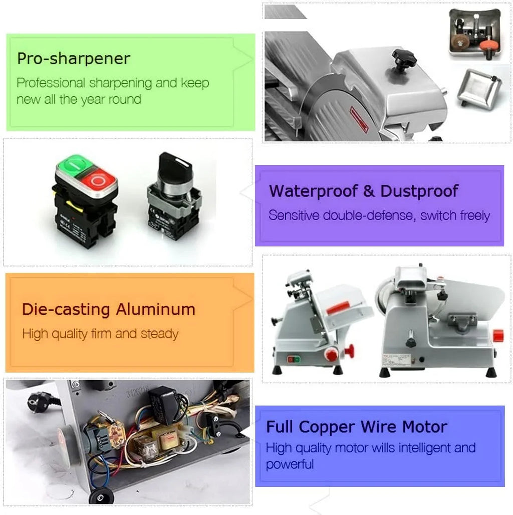 240W 10'' Blade Commercial Electric Meat Slicer U4451
